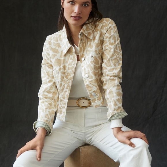 NWT Anthropologie Maeve Gardener Cropped Jacket Beige - Picture 2 of 10